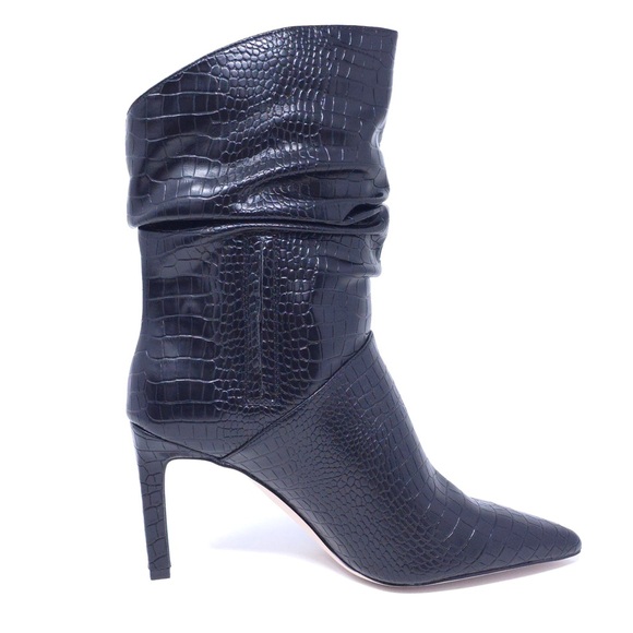 New Jessica Simpson Elisti Black Leather High Heel Bootie Size 9M - Picture 6 of 11